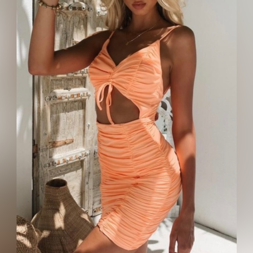 Tiger Mist Tanja Cut Out Dress - Orange